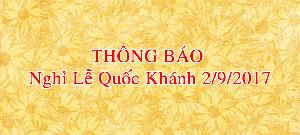 Thông báo nghỉ lễ 2/9